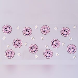 🌸3/$10 Smiley Face Daisy UV DTF cup wrap transfer stickers Diy